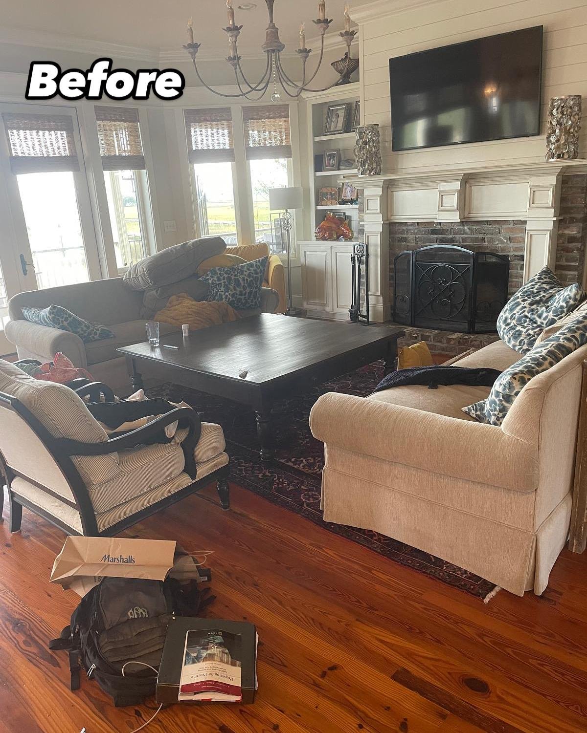 Great Room before cleaning