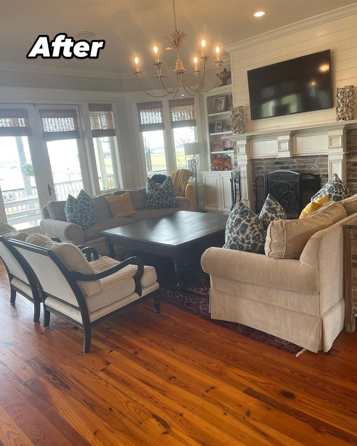Great Room after cleaning by Prestige Cleaning